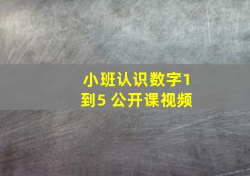 小班认识数字1到5 公开课视频